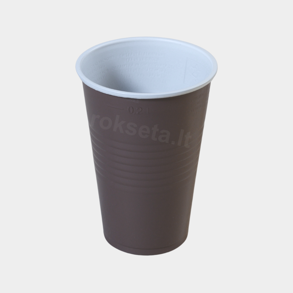 PP cups 200ml. (brown white) 100pcs.