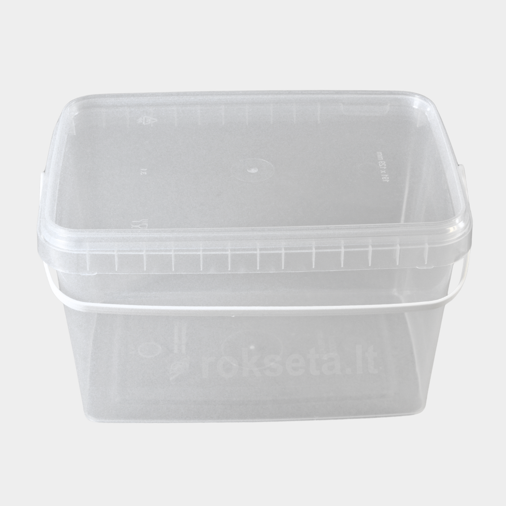 Rectangular bucket 2000 ml. with lid