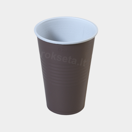 PP cups 200ml. (brown white) 100pcs.