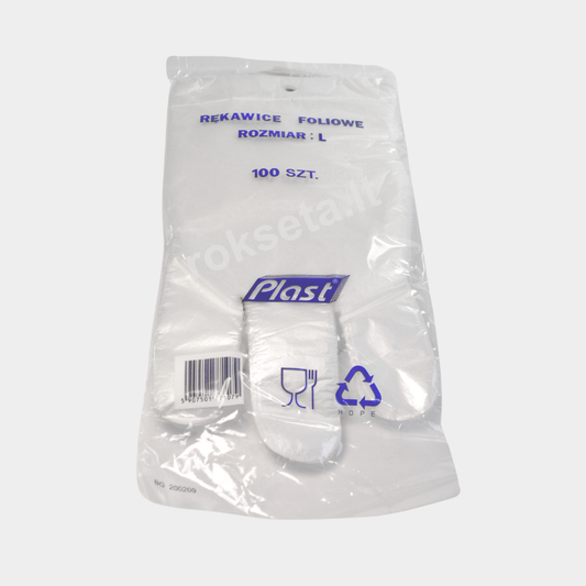 Disposable plastic gloves 100pcs size L