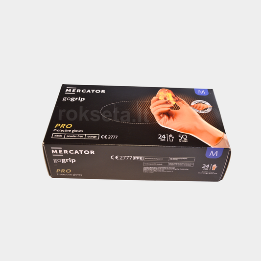 Nitrilinės pirštinės GOGRRIP ORANGE  Dydis XXL  50 VNT