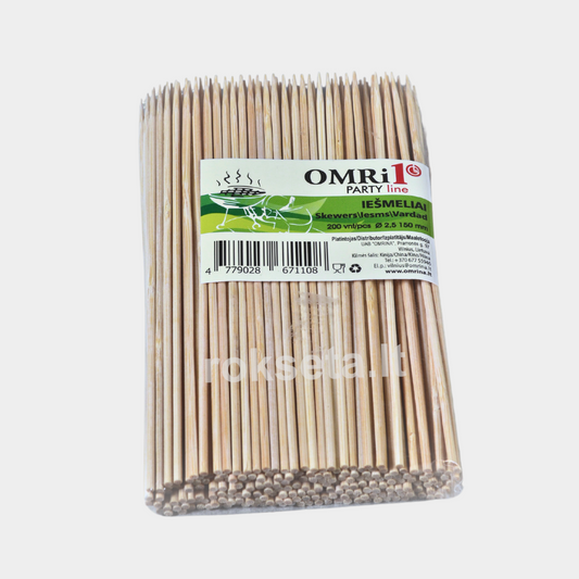 Wooden skewers 150 mm. 200 pcs.