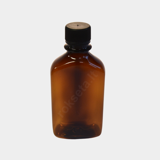 PET bottles 200 ml. brown color with cork