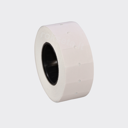 Lipnios kainų etiketės 26x16 mm.  balta, banguotos