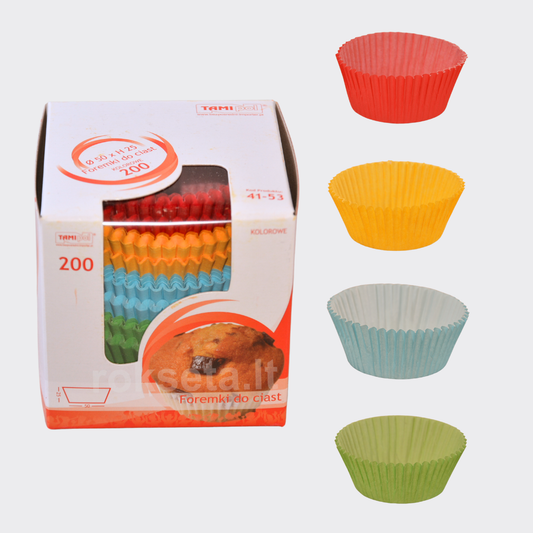 Baking basket colored 50x25 mm. 200 pcs.